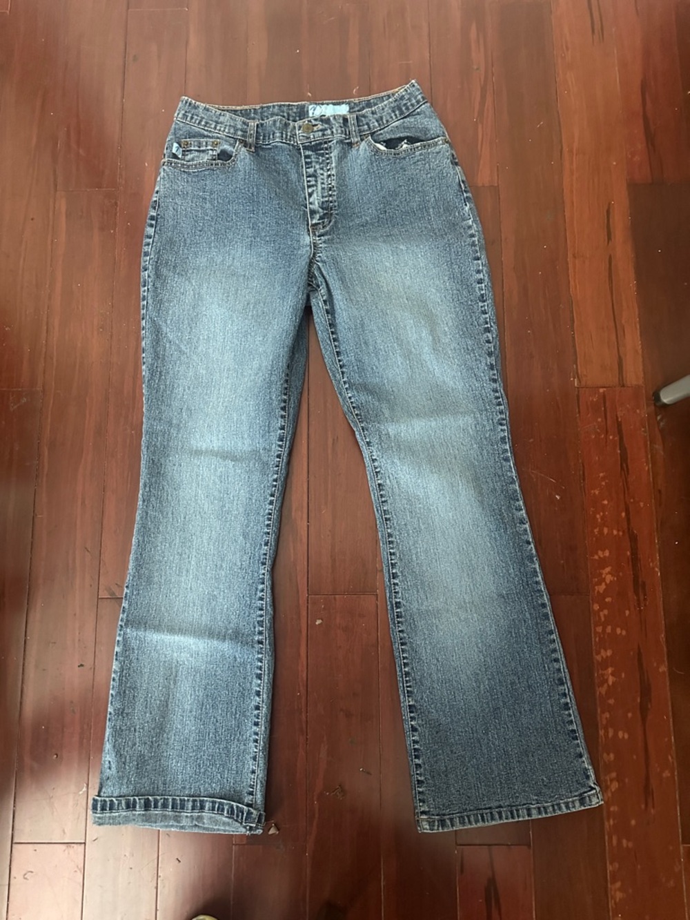 Duplex Flare Jeans in Washed Blue Denim Y2K EUC Size 14